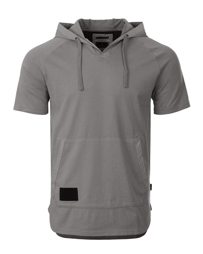 ZIMEGO Men's Pigment Dyed Short Sleeve Vintage Fashion Hoodie